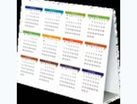 Multi Coloured Months Folding Desk Calendar
