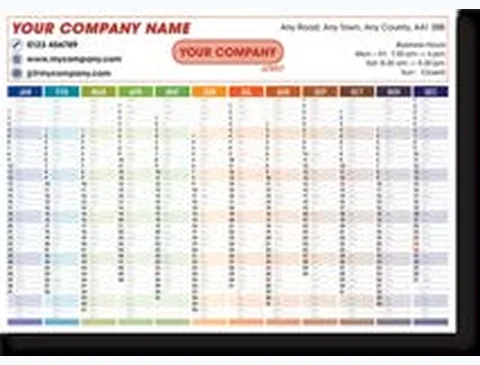 Coloured Months Wall Planner