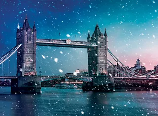 Snow Fall Over Tower Bridge
